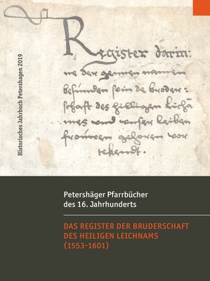 cover image of Petershäger Pfarrbücher des 16. Jahrhunderts